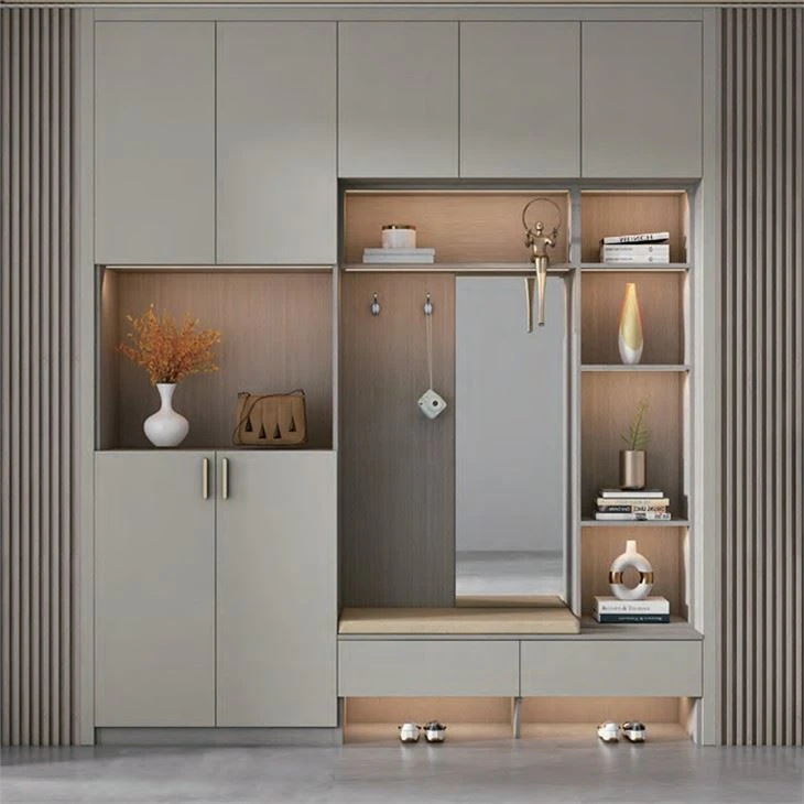 T-shaped Entryway Cabinet