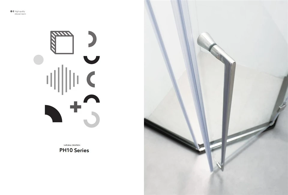 Long Rectangular Handle Casement Glass Door Shower Room