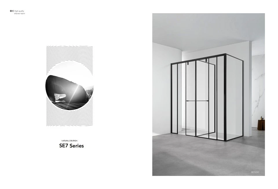 One Stainless Steel Sliding Shower Doors With Two Shower Room
