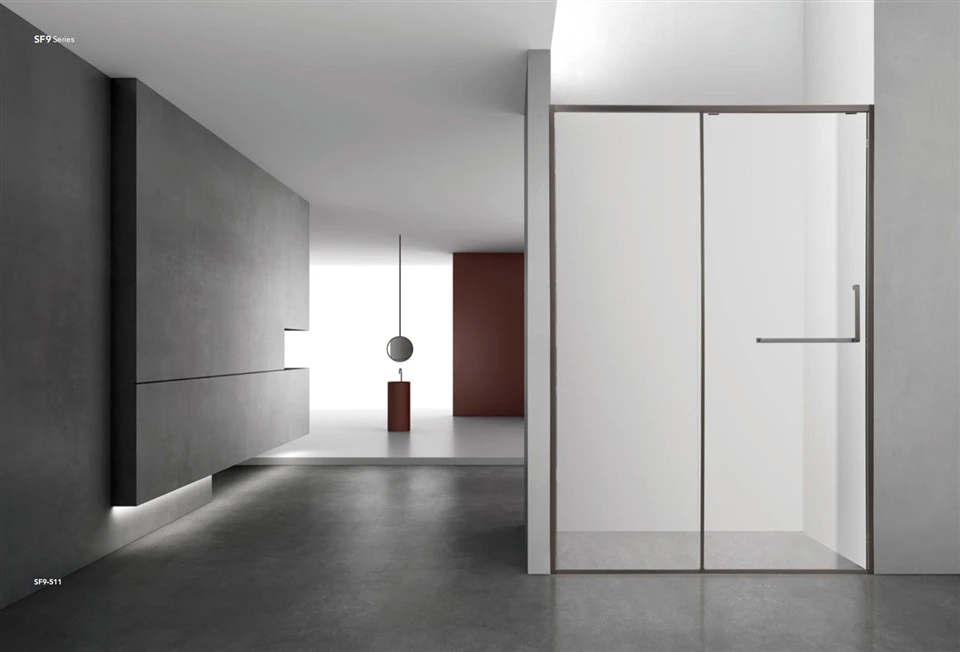 Rectangular Handle Sliding Glass Door Shower Room