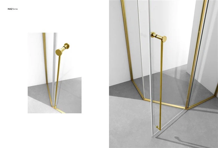 Stainless Steel With Gold Framed Shower Room Stainless Steel With Gold Framed Shower Room